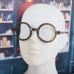 【在庫限り販売終了】まんまるレトロなフレーム ｜グレー×デミ 3枚目の画像