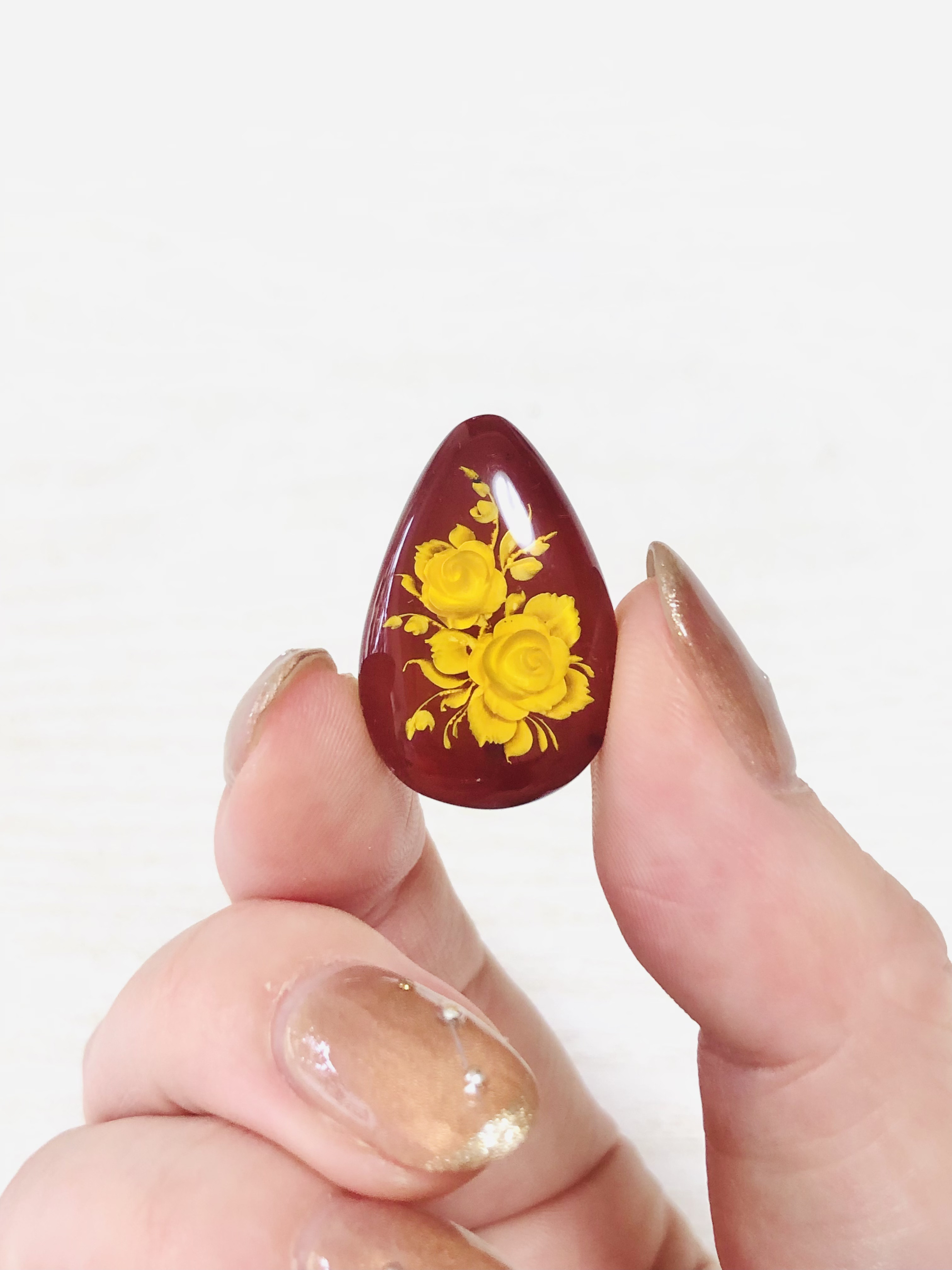 薔薇彫✴︎アンバーのルースタンブル