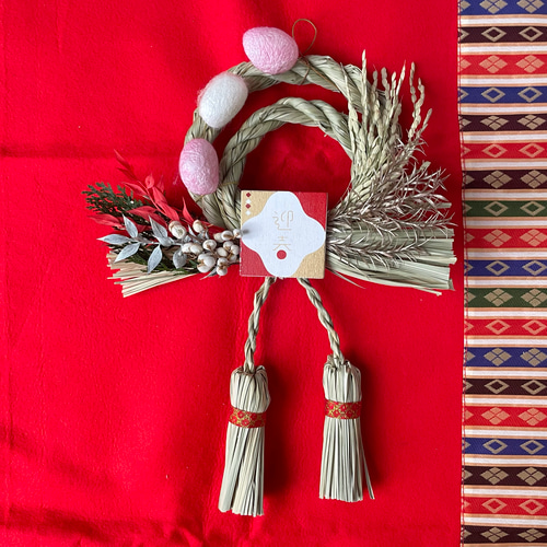 2026正月】数量限定！ふた輪わらふさ飾り（ 幅21cm×丈30cm） しめ縄