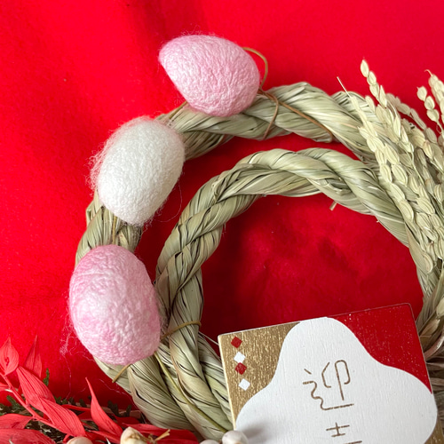 2026正月】数量限定！ふた輪わらふさ飾り（ 幅21cm×丈30cm） しめ縄