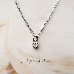 【ifumé】送料無料！極小ひと粒ハートのネックレス サージカルステンレス SV925 6枚目の画像