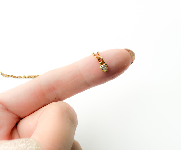 【ifumé】送料無料！極小ひと粒ハートのネックレス サージカルステンレス SV925 3枚目の画像