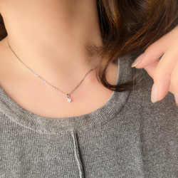 【ifumé】送料無料！極小ひと粒ハートのネックレス サージカルステンレス SV925 7枚目の画像