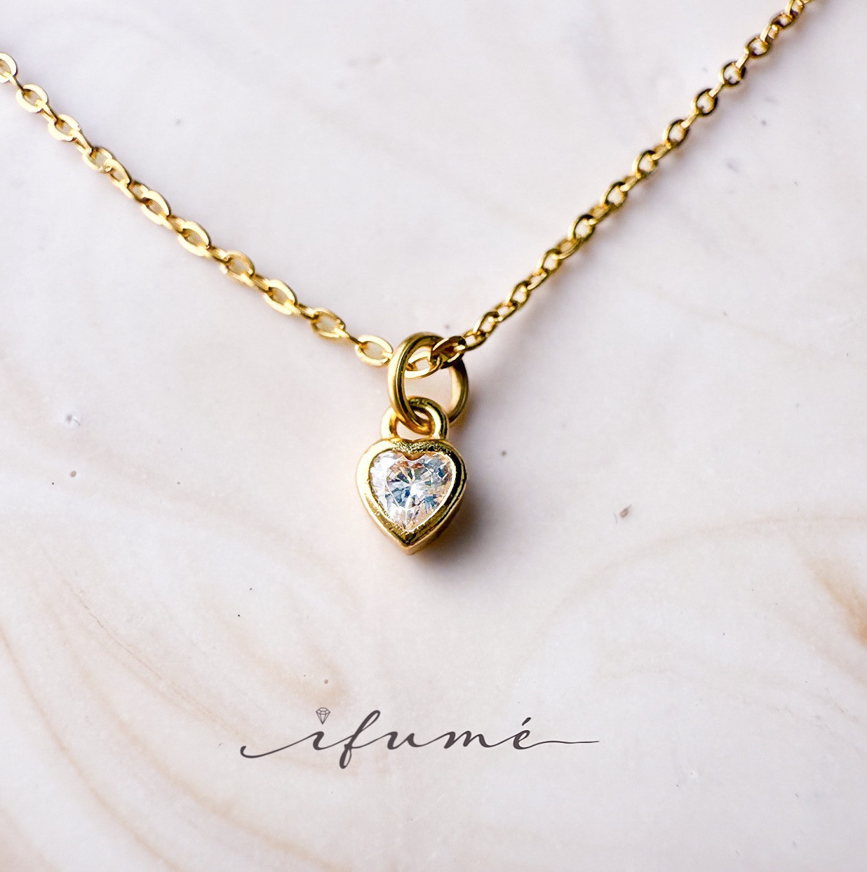 【ifumé】送料無料！極小ひと粒ハートのネックレス サージカルステンレス SV925