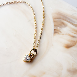 【ifumé】送料無料！極小ひと粒ハートのネックレス サージカルステンレス SV925 2枚目の画像