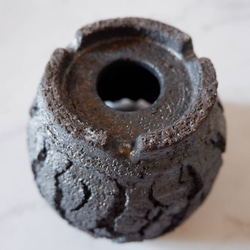 4号黒金彩裂紋鉢292　塊根植物　多肉植物　アガベ　盆栽　植木鉢　作家鉢　鉢皿　沖縄 6枚目の画像