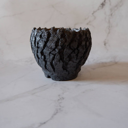 4号黒金彩裂紋鉢292　塊根植物　多肉植物　アガベ　盆栽　植木鉢　作家鉢　鉢皿　沖縄 3枚目の画像