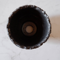 4号黒金彩裂紋鉢292　塊根植物　多肉植物　アガベ　盆栽　植木鉢　作家鉢　鉢皿　沖縄 5枚目の画像