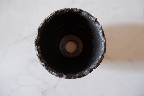 4号黒金彩裂紋鉢292　塊根植物　多肉植物　アガベ　盆栽　植木鉢　作家鉢　鉢皿　沖縄 5枚目の画像