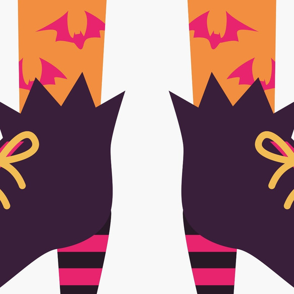 アートポスター ハロウィン 黒猫 魔女 クモの巣 モノトーン×オレンジ 北欧風 シンプルモダン3枚セット6711 5枚目の画像