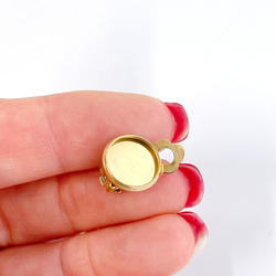 ess180-2 [10個裝] 約10毫米碗狀夾式耳環，金色，316L醫用不鏽鋼 第4張的照片