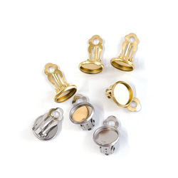 ess180-2 [10個裝] 約10毫米碗狀夾式耳環，金色，316L醫用不鏽鋼 第6張的照片