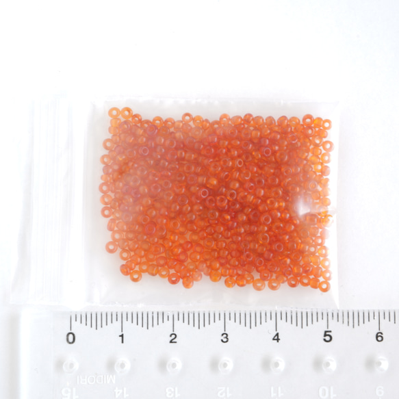 (5g) 10/0 フランス製 ヴィンテージ シードビーズ　キャロットオレンジ 6枚目の画像