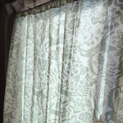 【一点物】幅広コットンの間仕切り、カーテン 縦約170～188cm×横約148cm(北欧風動物柄)『Creema限定』 5枚目の画像