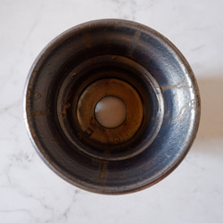 4.5号燻し金彩線彫り鉢296　塊根植物　多肉植物　盆栽　植木鉢　作家鉢　鉢皿　沖縄 5枚目の画像