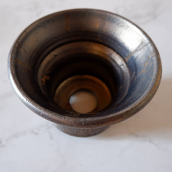 4.5号燻し金彩線彫り鉢296　塊根植物　多肉植物　盆栽　植木鉢　作家鉢　鉢皿　沖縄 4枚目の画像