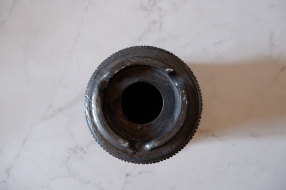 5号墨黒線彫り鉢297　塊根植物　多肉植物　アガベ　盆栽　植木鉢　作家鉢　鉢皿　沖縄 7枚目の画像