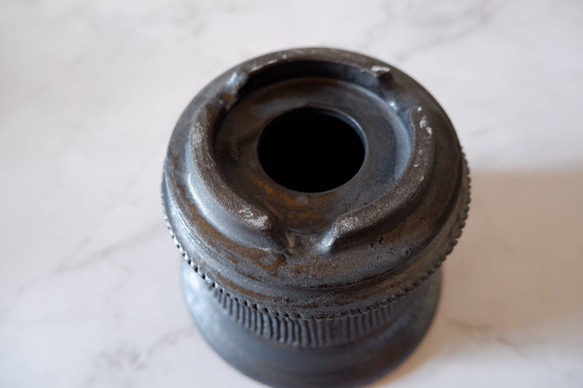 5号墨黒線彫り鉢297　塊根植物　多肉植物　アガベ　盆栽　植木鉢　作家鉢　鉢皿　沖縄 6枚目の画像