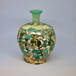 古代ガラス　ローマン銀化グラス　壺　瓶　アフガニスタン出土　紀元3～4世紀頃 300g 1枚目の画像