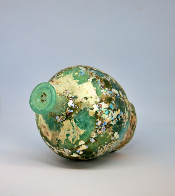 古代ガラス　ローマン銀化グラス　壺　瓶　アフガニスタン出土　紀元3～4世紀頃 300g 4枚目の画像