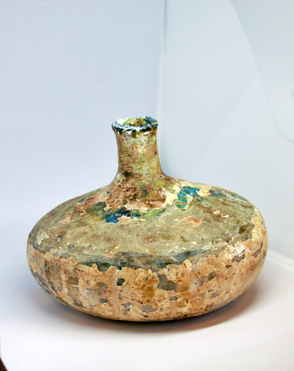 古代ガラス　ローマン銀化グラス　壺　瓶　アフガニスタン出土　紀元3～4世紀頃 373 g 4枚目の画像