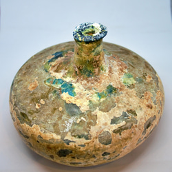 古代ガラス　ローマン銀化グラス　壺　瓶　アフガニスタン出土　紀元3～4世紀頃 373 g 3枚目の画像