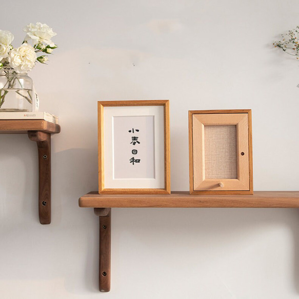 Bless - チーク材無垢材フォトフレーム｜写真立て 4×6〜A3対応｜壁掛け＆スタンド両用｜ギフトに最適 4枚目の画像