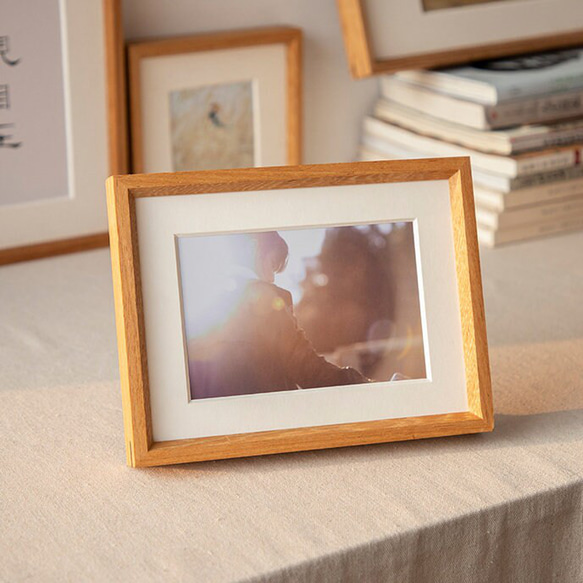 Bless - チーク材無垢材フォトフレーム｜写真立て 4×6〜A3対応｜壁掛け＆スタンド両用｜ギフトに最適 6枚目の画像