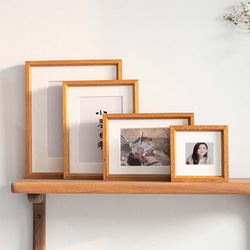 Bless - チーク材無垢材フォトフレーム｜写真立て 4×6〜A3対応｜壁掛け＆スタンド両用｜ギフトに最適 2枚目の画像
