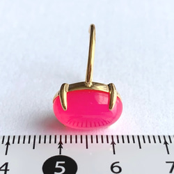 【リング】フューシャピンクカルセドニー　7～11号　Silver925製・18KGP仕上げ　ハンドメイド 5枚目の画像