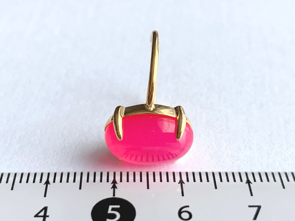 【リング】フューシャピンクカルセドニー　7～11号　Silver925製・18KGP仕上げ　ハンドメイド 5枚目の画像