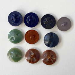 ボタン レトロ 円形 サークル ブラウン グリーン パープル 17mm～18mm 10個セット eu-131 4枚目の画像