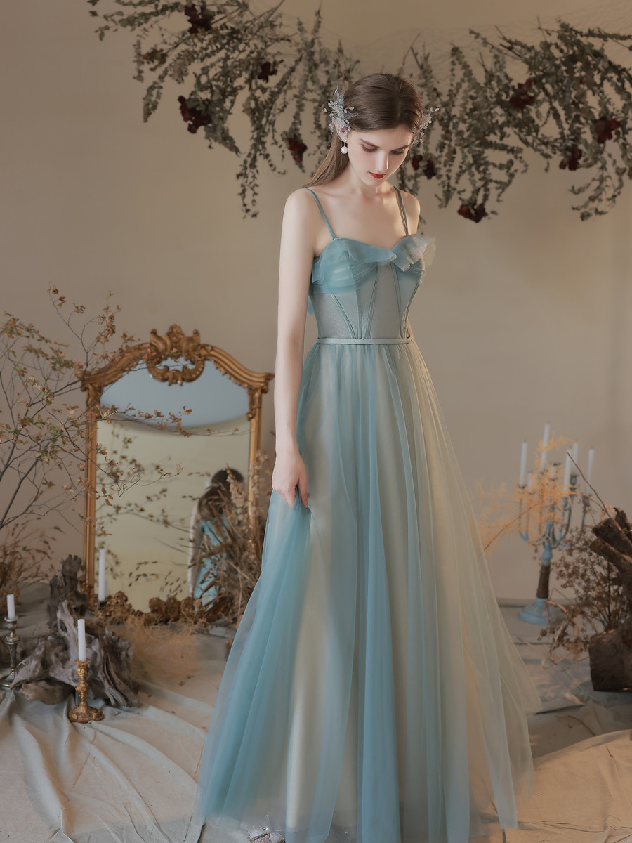 緑 キャミソール ウェディングドレス ノースリーブ 二次会 結婚式 花嫁 前撮り パーティー 披露宴 B069