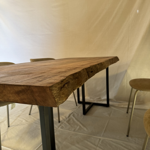 8月末まで) 一枚板 ダイニングテーブル ボセ 8月末まで) 一枚板