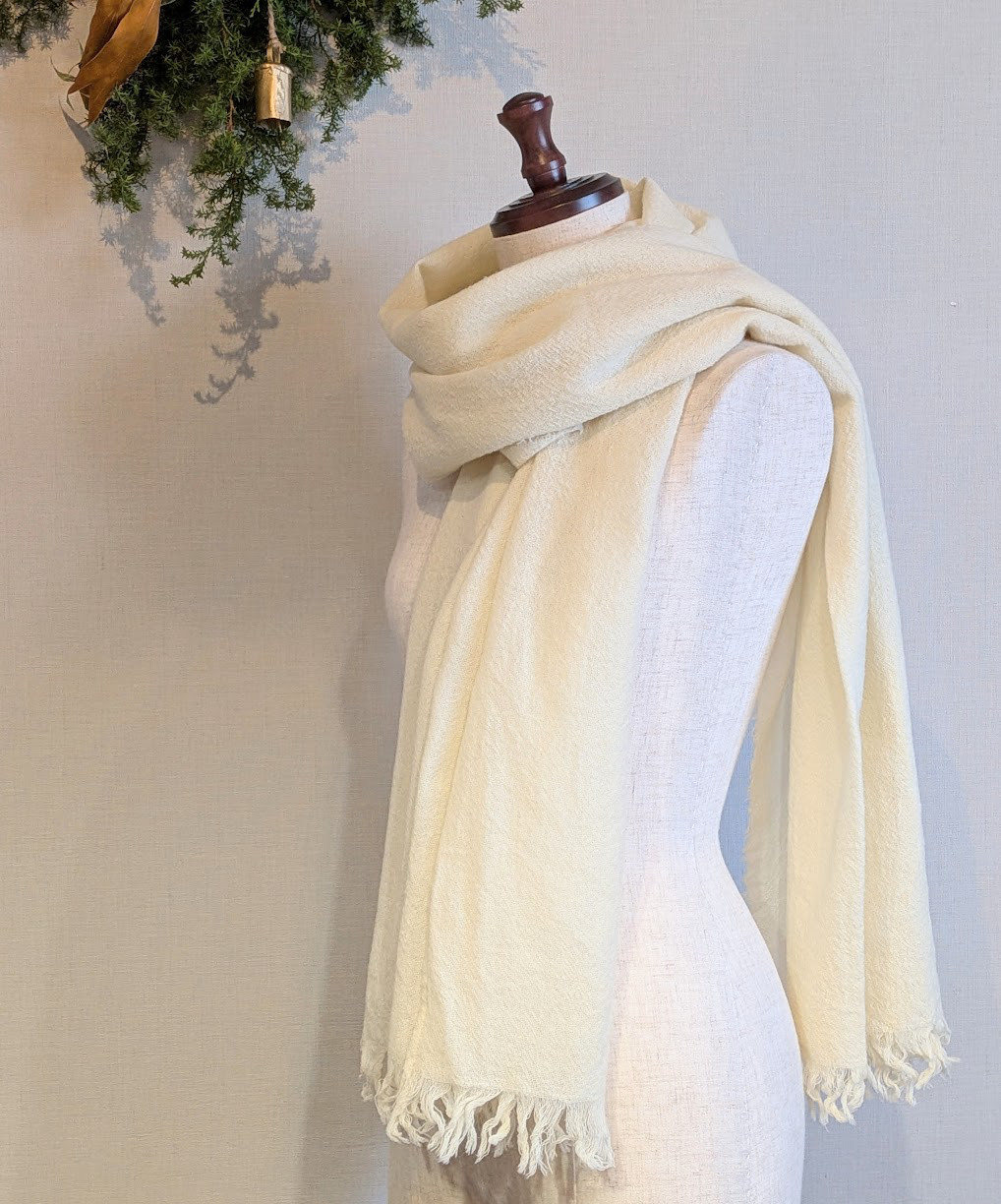 ふっくらウールガーゼ マフラー_オフホワイト