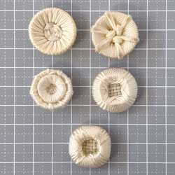 ボタン レトロ 色褪せアリ  紐 オフホワイト 22～25mm 7個セット eu-134 5枚目の画像