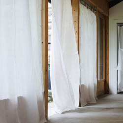 自然素材  カーテン 麻ラミー（苧麻）100％　 目隠し 間仕切り ナチュラル シンプル 3枚目の画像