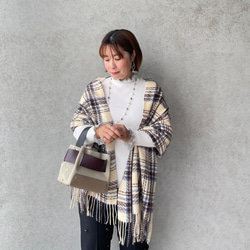 レース付きリブニット 温活あったか チクチクしない着痩せ体型カバートップス 白【フリー】KMC-771 191520 5枚目の画像