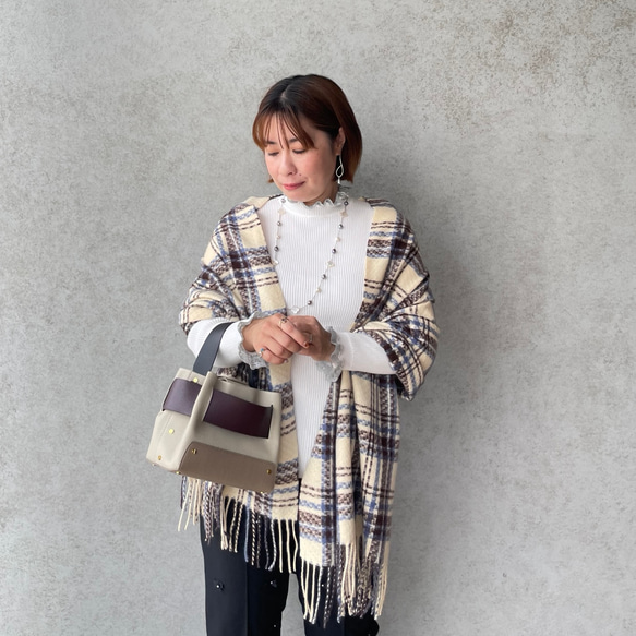 レース付きリブニット 温活あったか チクチクしない着痩せ体型カバートップス 白【フリー】KMC-771 191520 5枚目の画像