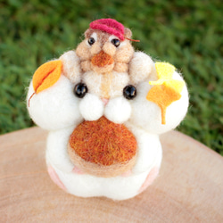 ぺたんこハムスターの鏡餅【お正月】 羊毛フェルト Yuto 通販 6509456