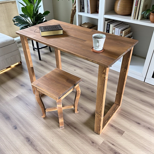 勉強机　ハンドメイド　ヴィンテージ 加工　机 W120×D60 ワークデスク 学習机 ミシン台 オーダー可 アイアン 机