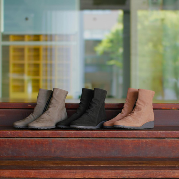 履いてる方が心地いい♪極上の履き心地で防滑底も選べる♪【返品・交換可】大丈夫、これなら履ける♪ヌバックブーツ♪日本製 10枚目の画像