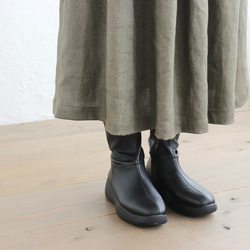 広がりすぎない大人のフレアスカート ヘンプ100% （カーキグリーン）SK12 13枚目の画像