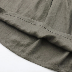 広がりすぎない大人のフレアスカート ヘンプ100% （カーキグリーン）SK12 19枚目の画像