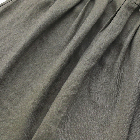広がりすぎない大人のフレアスカート ヘンプ100% （カーキグリーン）SK12 17枚目の画像