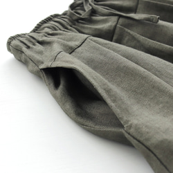 広がりすぎない大人のフレアスカート ヘンプ100% （カーキグリーン）SK12 18枚目の画像