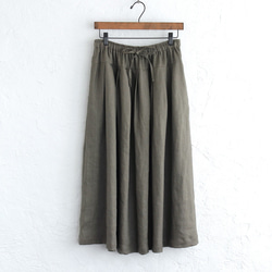 広がりすぎない大人のフレアスカート ヘンプ100% （カーキグリーン）SK12 15枚目の画像