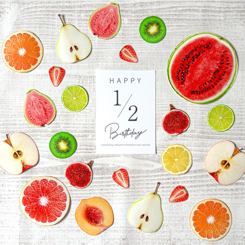 カット済み】ハーフバースデー ハーフカットフルーツ 雑貨・その他