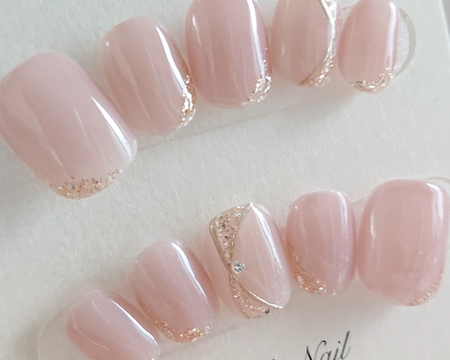 完成品】Sサイズ/ダイヤモンドネイル /ウェディングネイル/ブライダル