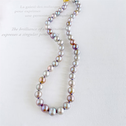 大粒淡水真珠 エジソンパールのチョーカーネックレス ピーチ